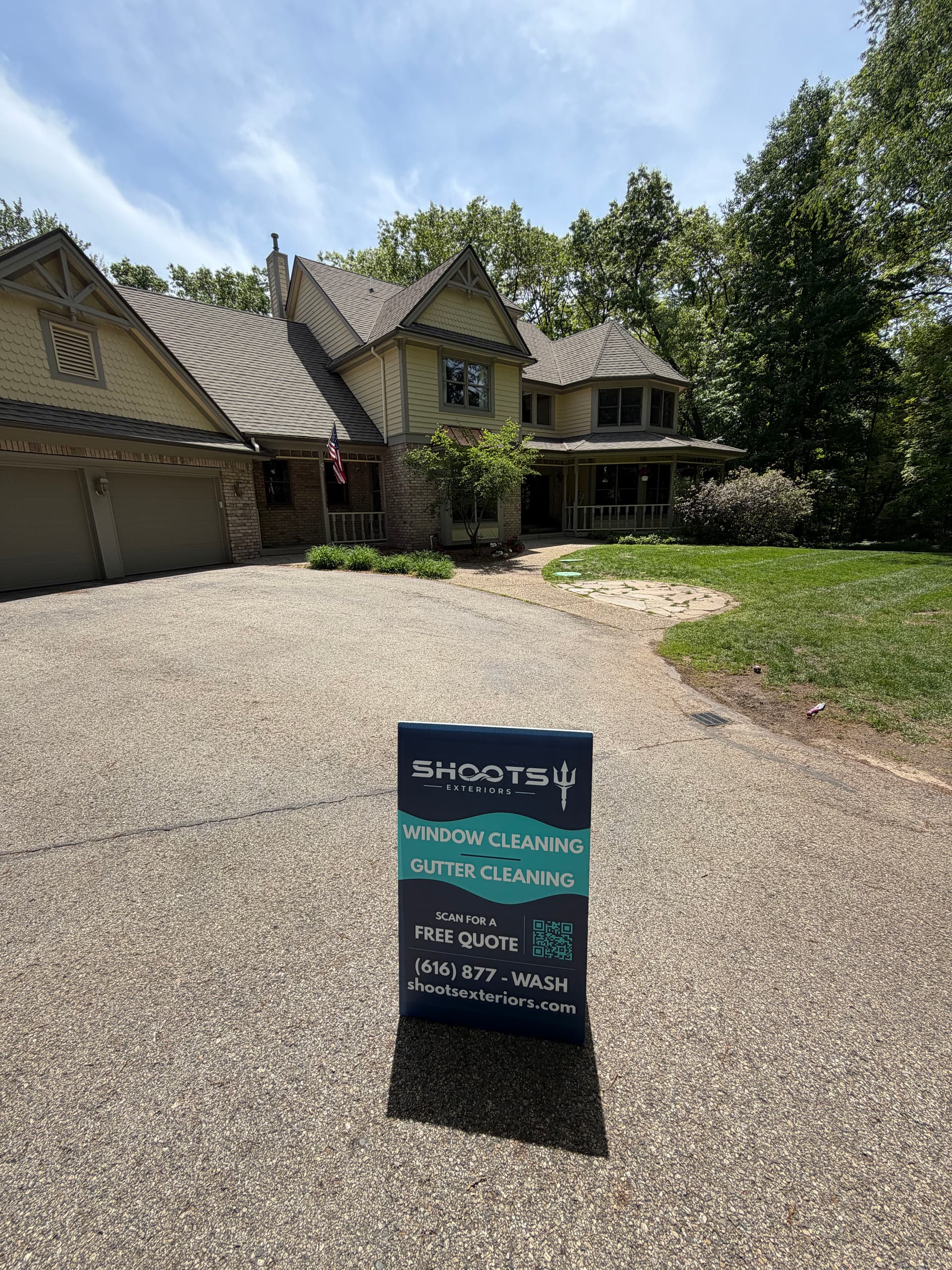 Exterior Window Cleaning Done Right on a Beautiful Home image